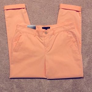 NWT Pretty Banana Republic Peach Slim Ankle Pant with cuffed hem Size 4
